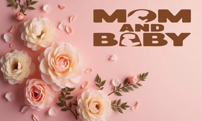 Mom and Baby - Beautiful Floral Design with Love Theme