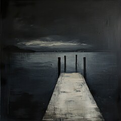 Solitude on the Dock at Night: A Serene Landscape