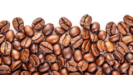 Fototapeta premium Roasted Coffee Beans Photography: Rich Aroma, Dark Brown, Coffee Craquelure Texture