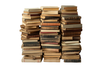 Book stacking isolated on transparent background

