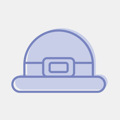 Icon leprechaun hat. St. Patrick's Day celebration elements. Icons in two tone style. Good for prints, posters, logo, party decoration, greeting card, etc.