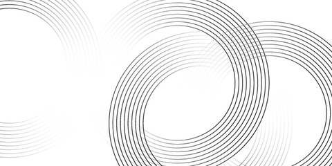 White geometric abstract background overlap layer on bright space with lines effect decoration. Modern graphic design element circles style concept for banner,