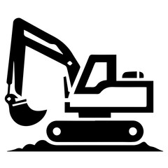 Stylish vector excavator for modern silhouette and design designs