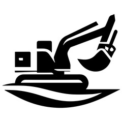 Creative silhouette excavator for modern vector and art ideas