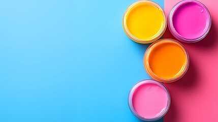 Colorful paint containers