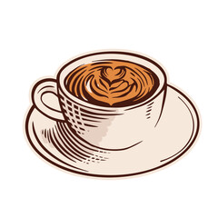 Coffee Latte Hand-Drawn Vintage Stickers for Coffee Brewing Enthusiasts
