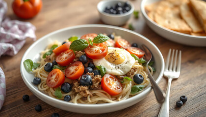 Chef plating gourmet dish in a high-end kitchenss.
