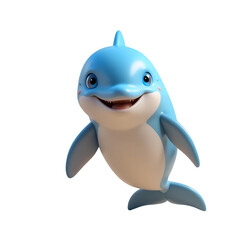 Adorable 3D Render of a Smiling Baby Dolphin: A Delightful Aquatic Creature