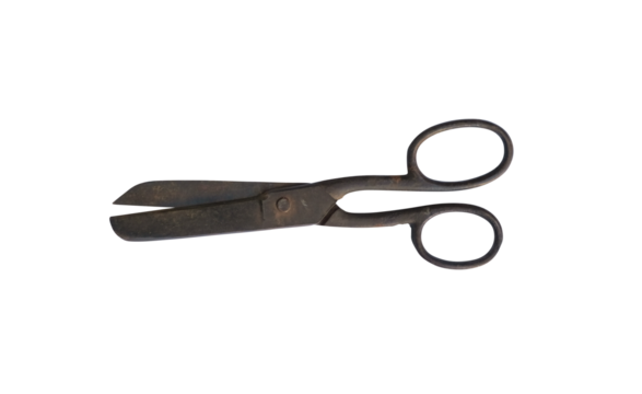 old rusty black metal scissors