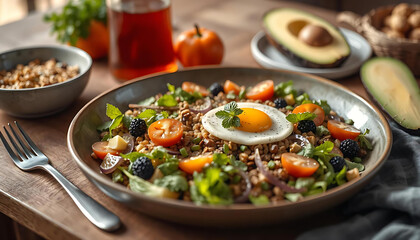 Chef plating gourmet dish in a high-end kitchen.