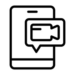 Fototapeta premium Video Call Outline Icon