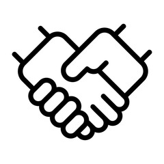 Hands Together Outline Icon