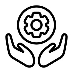 Teamwork Gear Outline Icon