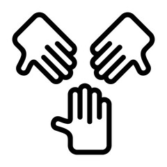 Obraz premium Teamwork Hands Outline Icon