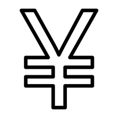 Yen Symbol Outline Icon