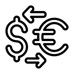 Currency Exchange Outline Icon