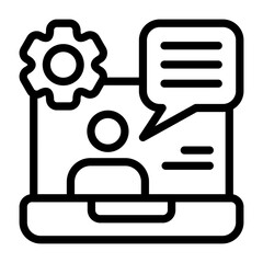 IT Consulting and Technology Support Outline Icon