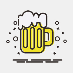 Icon beer. St. Patrick's Day celebration elements. Icons in MBE style. Good for prints, posters, logo, party decoration, greeting card, etc.