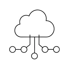 cloud computing concept vector line art 