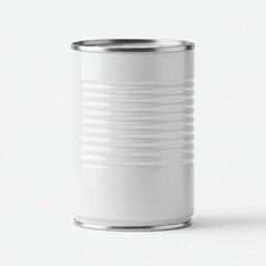 Blank White Metal Tin Can Mockup on Light Background