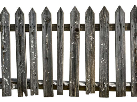 wooden fence isolated on white