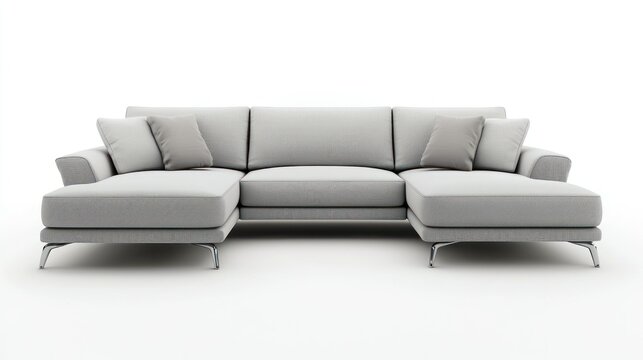 Modern sectional sofa isolated on white background
