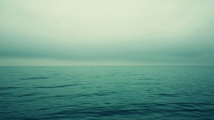 Obraz premium Serene Green Sea Horizon with Subtle Textures and Calm Atmosphere