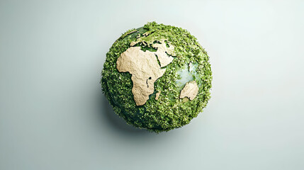 Green Earth Globe On Light Background
