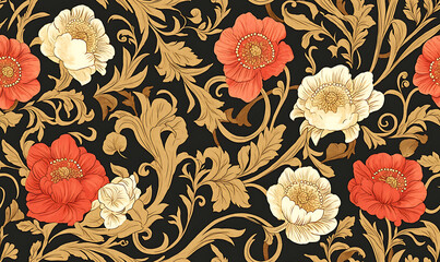 Creative 2D Doodle seamless pattern Floral or flower Illustrations