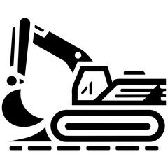 Creative silhouette excavator for modern vector and art ideas
