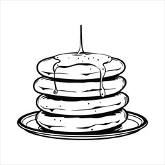 Stack of Pancakes with Syrup vector