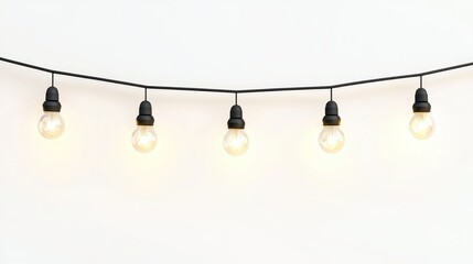 Outdoor festoon lights isolated on white background