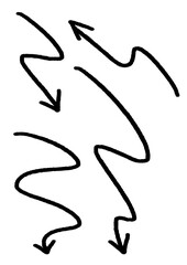 手書きの矢印セット　黒