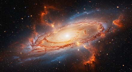 Stunning Galaxy Swirling in Cosmic Rebirth Filling Night Sky with Stars