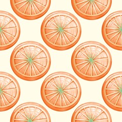 watercolor painting of orange seamless pattern on yellow background ,paper pattern