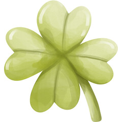 hand painting of clover leaf, png element clipart for environment project decoration. lucky symbol.