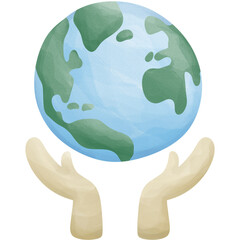 Save the world project, earth sticker element for environment project decoration.