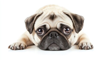 Obraz premium Pug isolated on white background