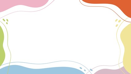 colorful curve template, rainbow line wave frame, paper decoration for card and presentation background.