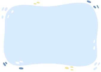 blue water curve template, illustration frame card paper decoration, A4 size