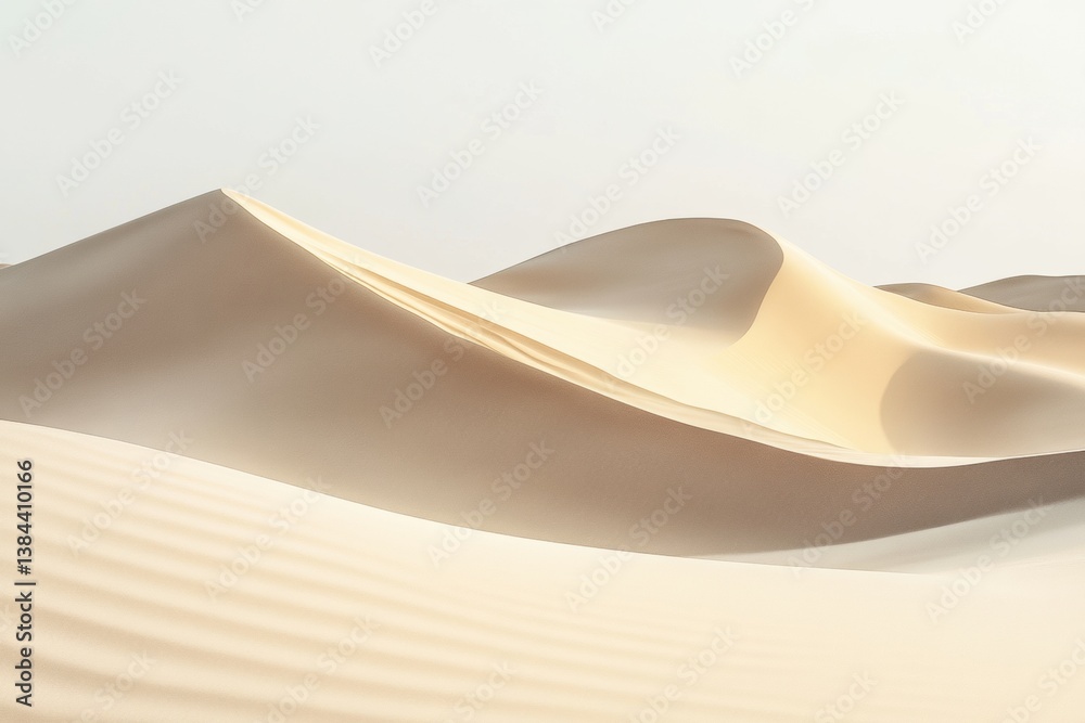 Fototapete soft sand dunes create a calming desert atmosphere with gentle shadows and neutral tones under soft 