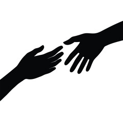 Two Helping Hands Silhouette Reaching Out