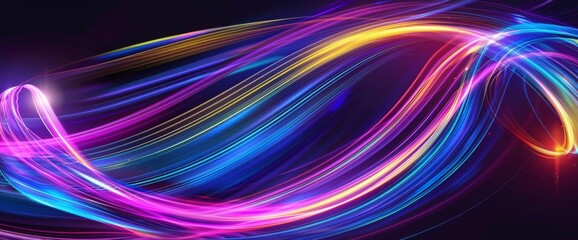 Semicircular wave. Abstract light lines of movement and speed in neon color. Laser beams luminous abstract sparkling isolated on a transparent background. Light trail curve swirl. Light and stripes