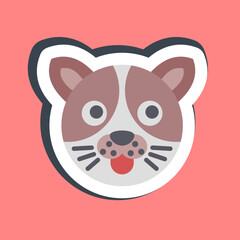 Sticker dog face. Chinese Zodiac elements. Good for prints, posters, logo, advertisement, decoration,infographics, etc.