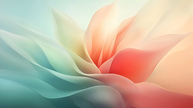Abstract Pastel Floral Background with Soft Waves and Gradient Colors