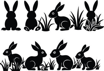 Easter Bunny Silhouette Bundle