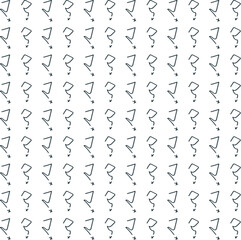 Lines and small crosses form repeating question marks.