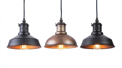 Obraz premium Retro pendant lights isolated on white background
