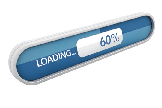 Progress bar PNG, loading indicator, isolated.