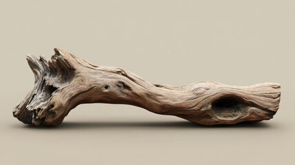 Natural Driftwood Piece with Textured Grain and Earthy Tones for Decorative Use in Craft Projects